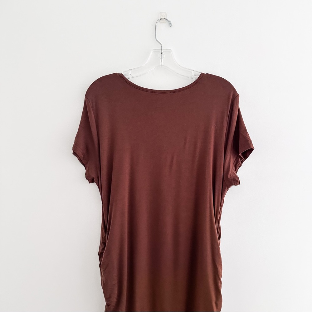 Quince Rust-Brown Short Sleeve Midi Dress - M - Picture 7 of 8